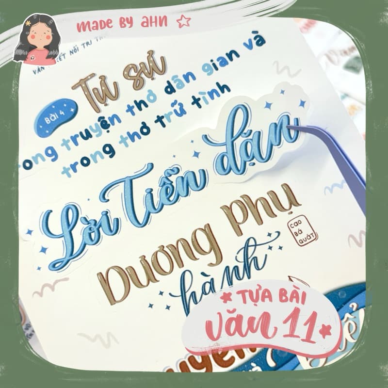 Bộ Sticker TỰA BÀI VĂN 11 (chương trình mới)- MADE BY AHN thiết kế