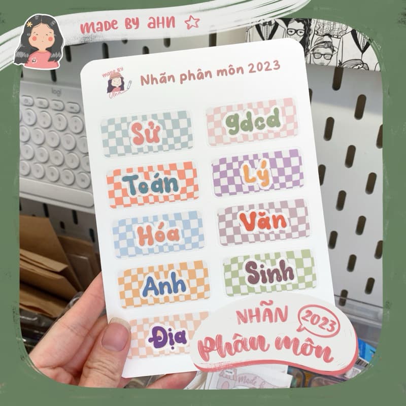 Nhãn phân môn 2023 sticker boc dan MADE BY AHN thiết kế